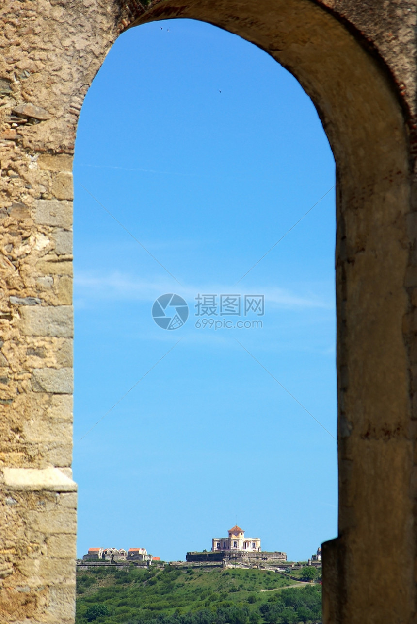 埃尔瓦斯老城村庄全景旅游建筑历史性房子旅行文化古董场景图片