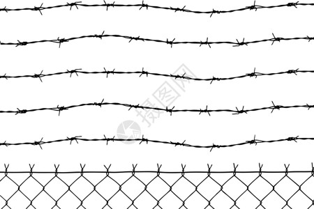 带刺铁丝网的栅栏刑事周长警卫锁定危险安全铁丝网边界自由犯罪背景图片