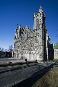 挪威特隆赫姆尼达罗斯大教堂装饰品建筑学吸引力宗教雕刻大教堂玻璃入口石头教会背景