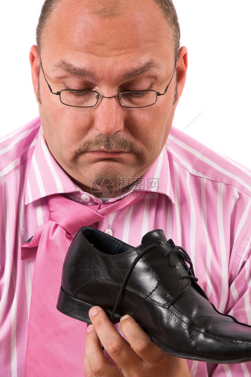 臭臭的脚领带服装男性眼镜气味成人人士秃头胡子厌恶图片
