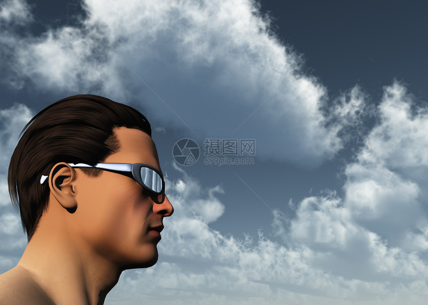 防晒墨镜眼镜男性太阳插图天空图片