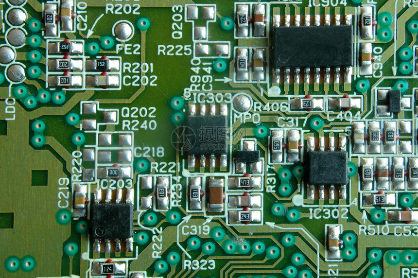 芯片电路贴片机绿色电脑别针木板母板打印电子产品电路板图片