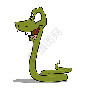 蛇与微笑卡通蛇毒蛇插图爬虫微笑动物獠牙尾巴背景