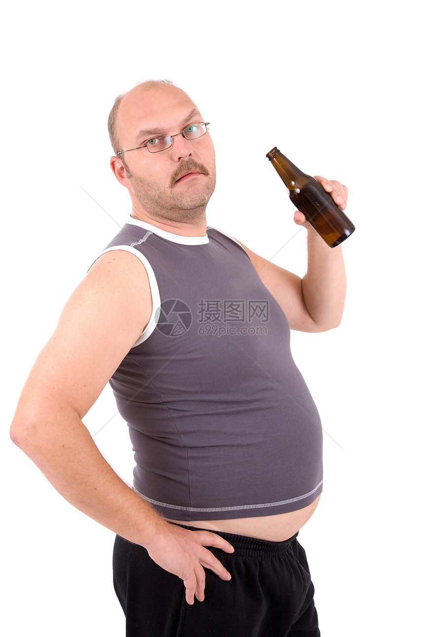 喝啤酒男性大肚腩饮食啤酒肚酒精成人眼镜啤酒胡子山羊图片