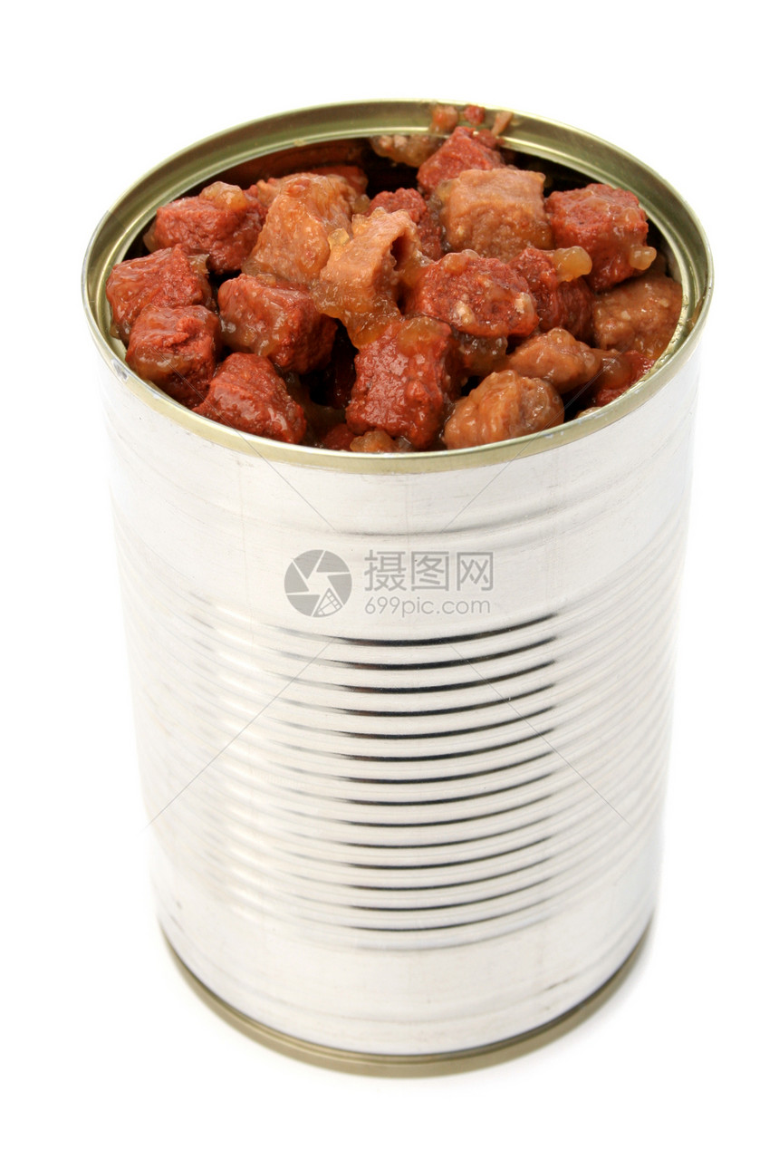 猫和狗的食物金属白色罐装小狗空白红色棕色小吃市场图片