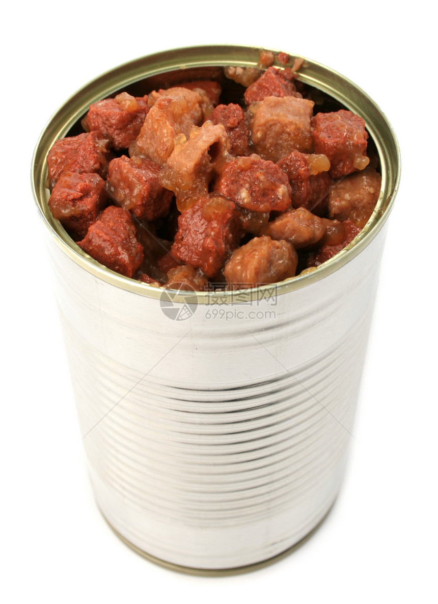 猫和狗的食物罐装棕色空白白色金属红色市场小吃小狗图片