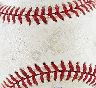 棒球休闲爱好宏观闲暇乐趣皮革接缝运动白色联盟背景图片