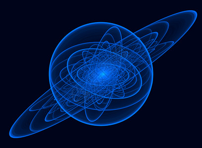 分形宇宙火焰插图行星墙纸椭圆蓝色背景图片