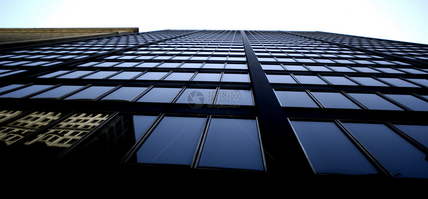 芝加哥建筑对比度窗户工作建筑学奢华天空大楼景观蓝色玻璃图片