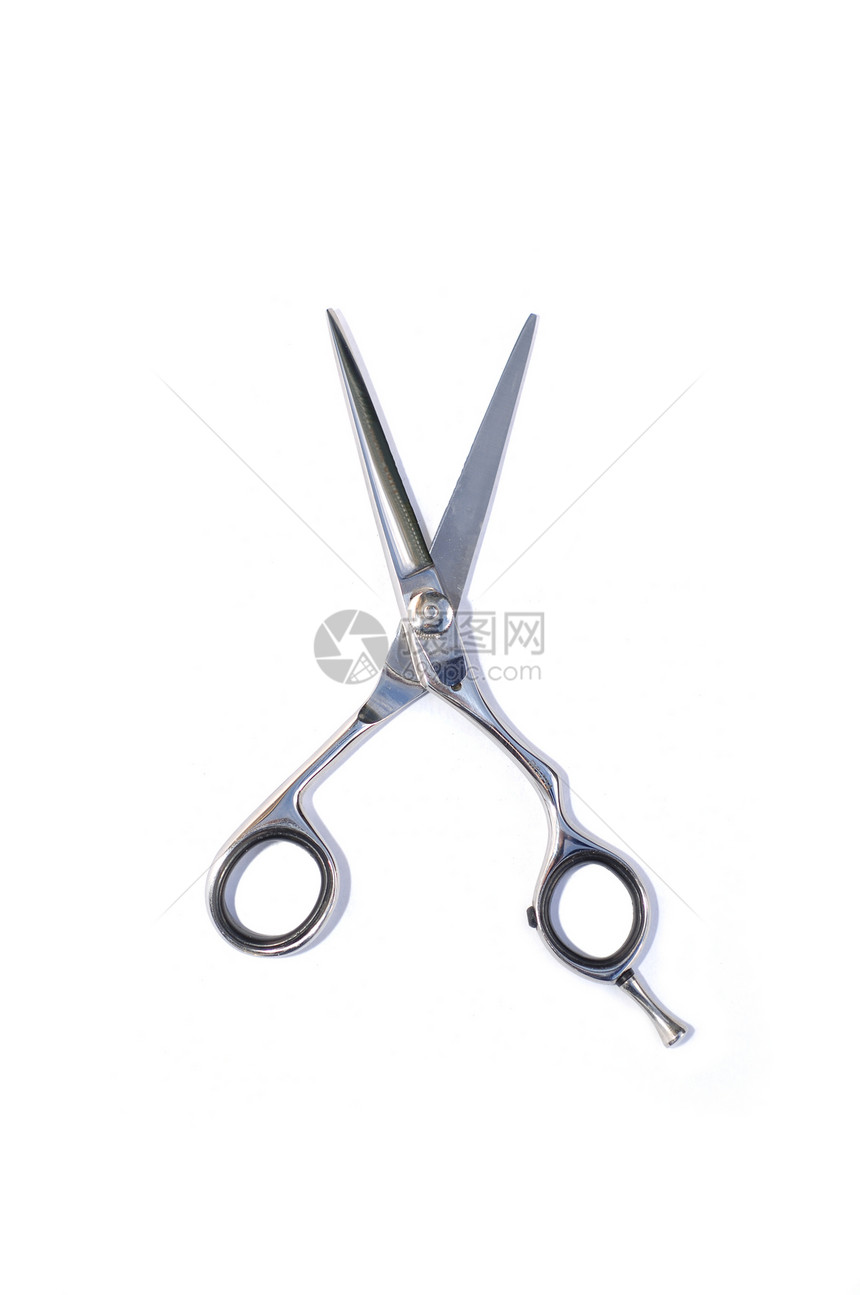 分离的剪刀发型工具工作白色金属刀刃夹子沙龙办公室黑色图片