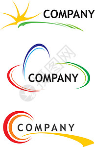 公司徽标模板插图波浪商业艺术元素设计概念旅行符号太阳背景图片