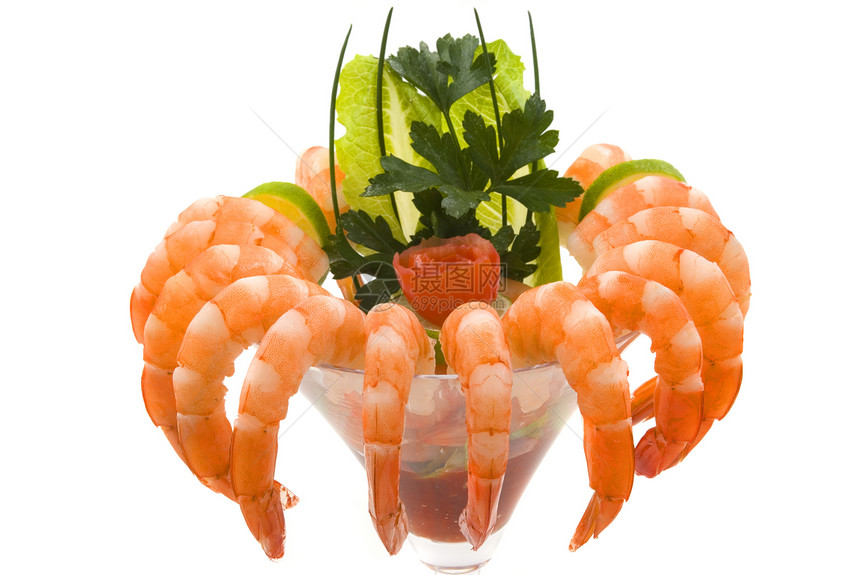 虾鸡尾营养甲壳类玻璃海洋草药海鲜贝类烹饪情调美食图片
