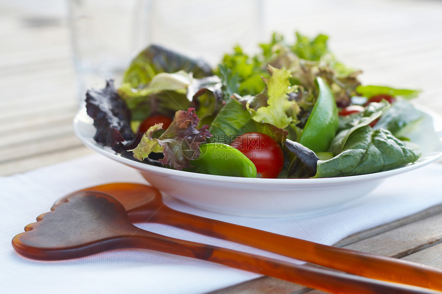 健康沙拉蔬菜食物素食者盘子青菜午餐桌子膳食设置草本植物图片