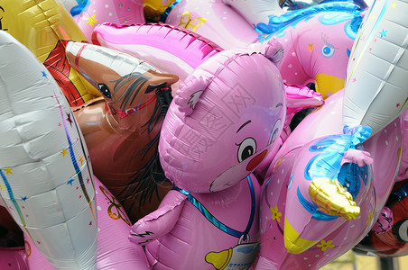 多彩气球庆典派对乐趣玩具背景图片