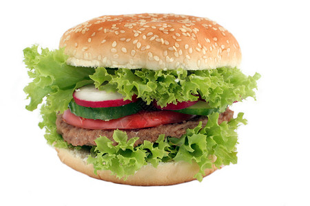 美味汉堡汉堡青菜白色食物黄瓜汉堡萝卜蔬菜背景图片