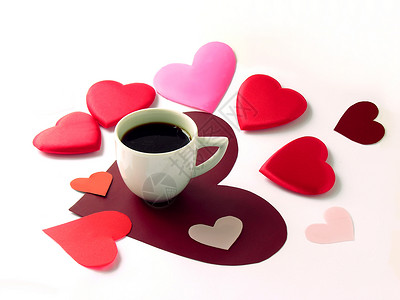 咖啡午餐和情人节背景图片