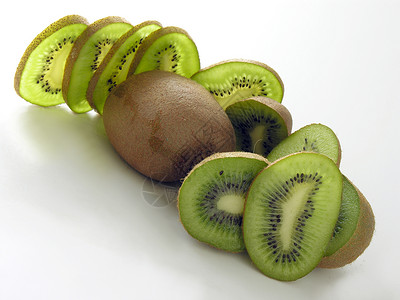水果切片食物绿色背景图片