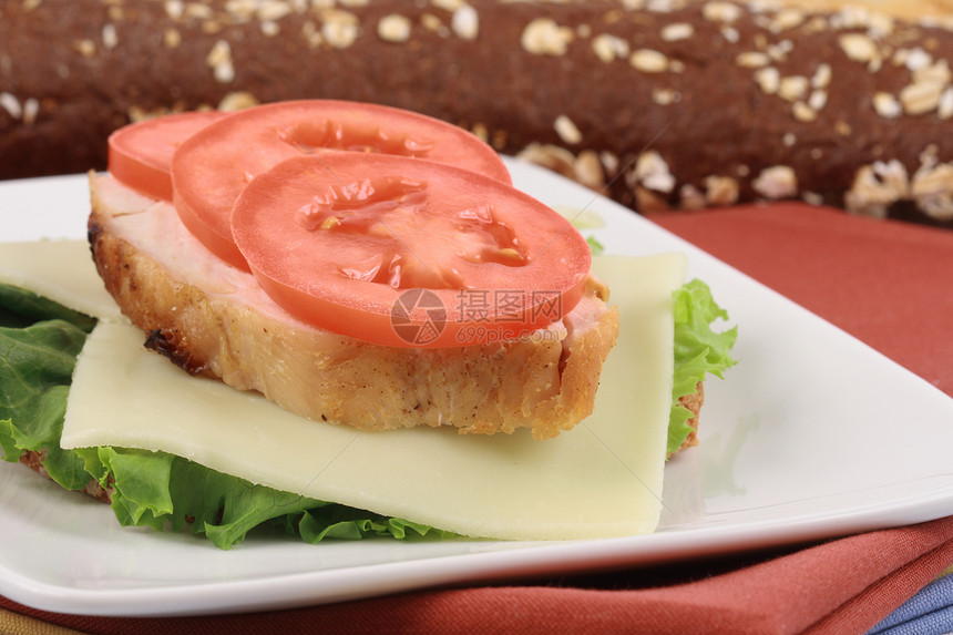 美味的三明治味道养分烘烤投标烹饪饮食食物烧烤炙烤倾斜图片