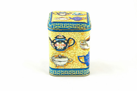 茶叶盒矩形厨房黄铜礼物咖啡包装罐装背景图片