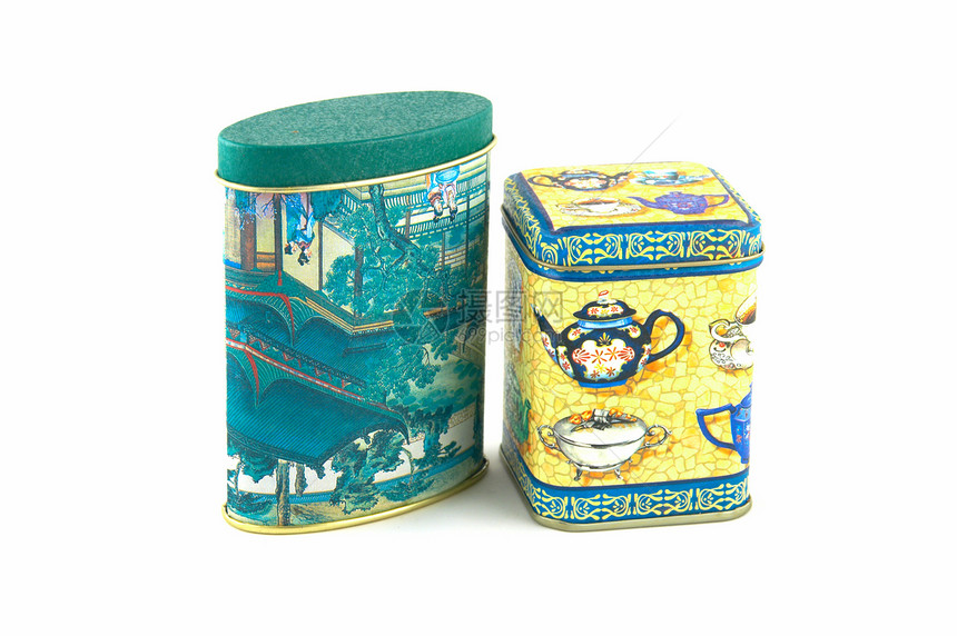 茶叶盒咖啡礼物矩形包装厨房黄铜罐装图片
