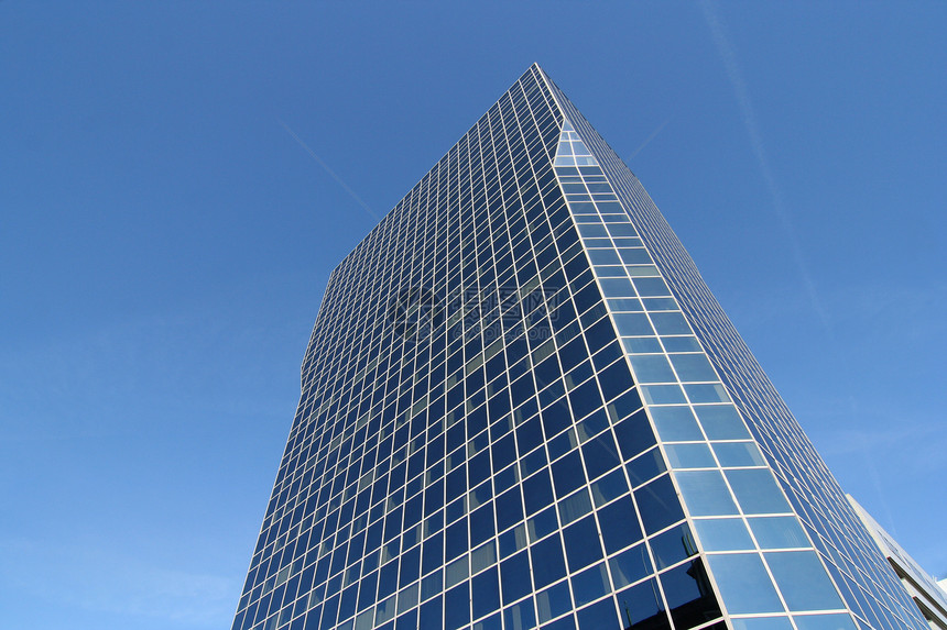 鹿特丹办公大楼公司建筑玻璃金融摩天大楼商业建筑学正方形蓝色图片