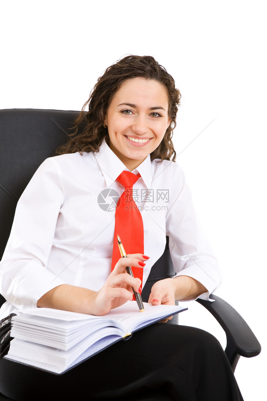 坐在椅子上的妇女接待员办公室职业经理扶手椅领导顾问成人女性人士图片