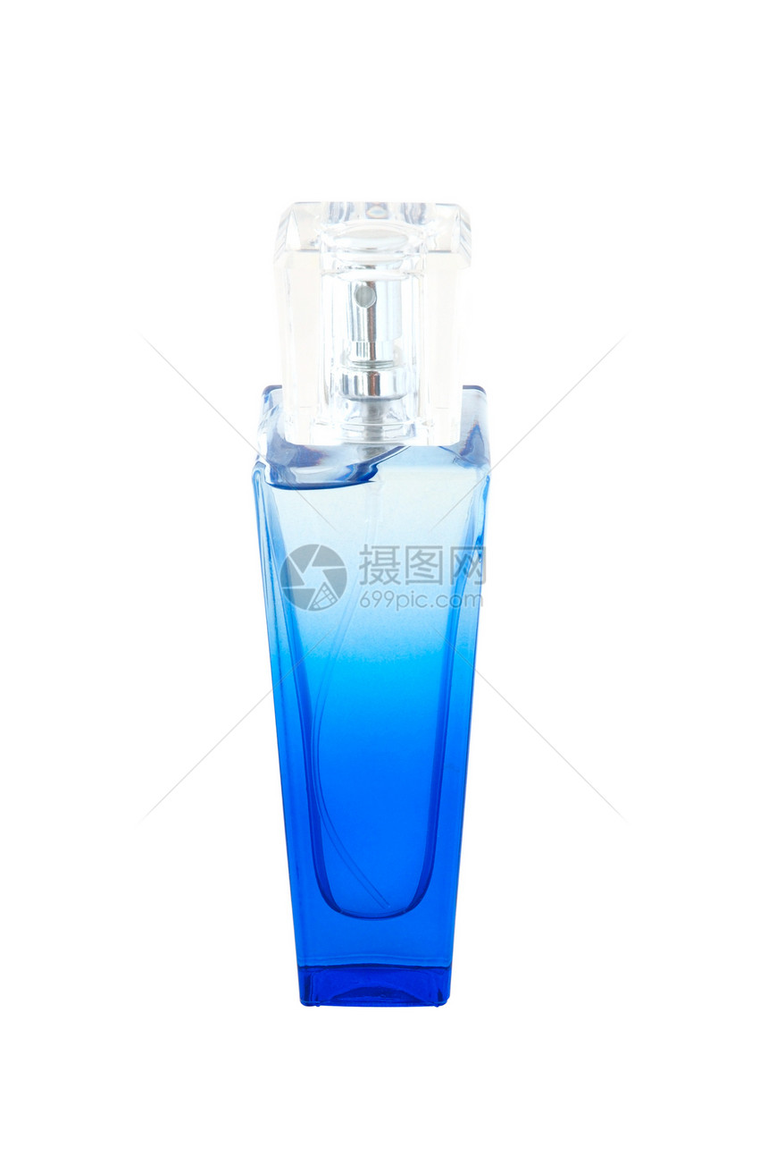 深蓝色的香水瓶子里的香水烧瓶灰色白色香味玻璃金属香水厂图片