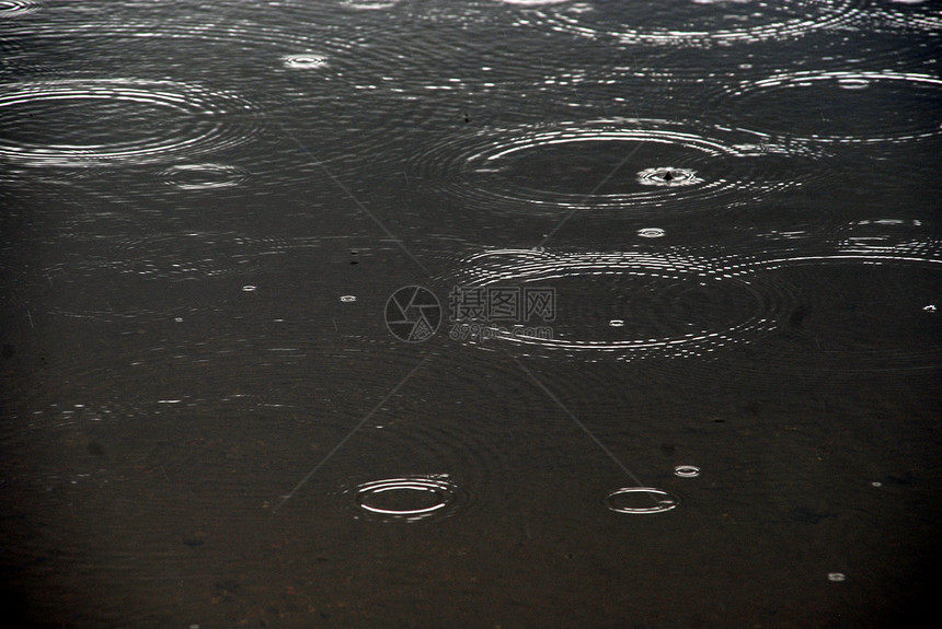 水上的雨滴图片