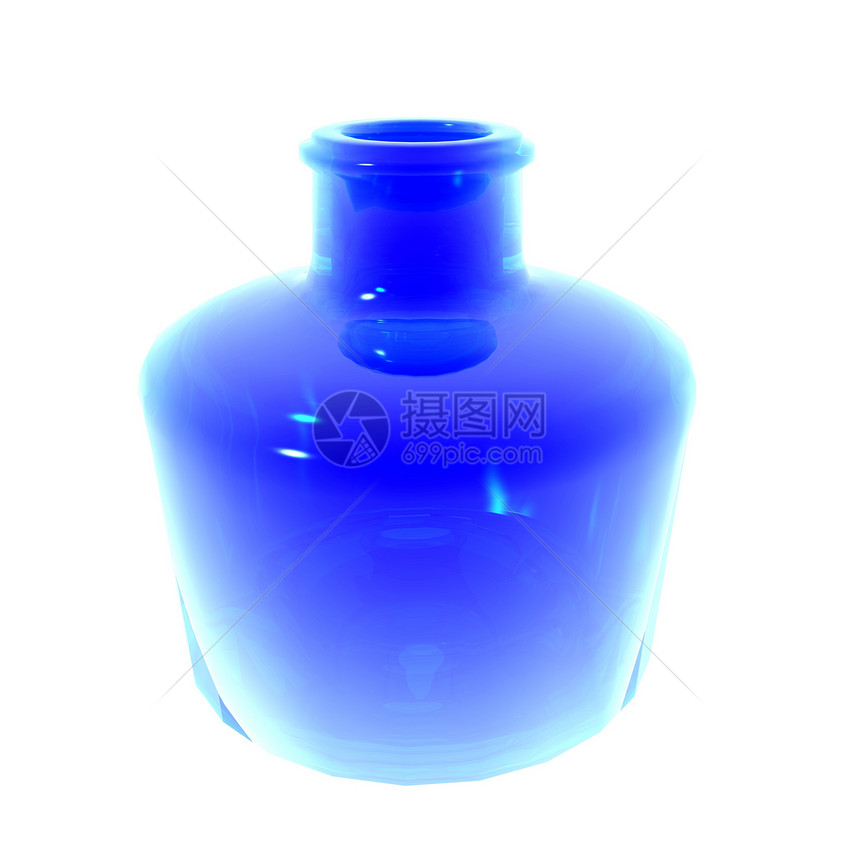 蓝烟花陶瓷白色花瓶插图陶器制品玻璃桌子图片