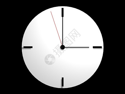 钟空白新年工作白色概念小时黑色机械钟表时间背景图片