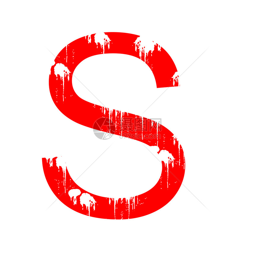 来信 S字母字体邮票白色斑点红色数字橡皮剪贴簿山脉图片