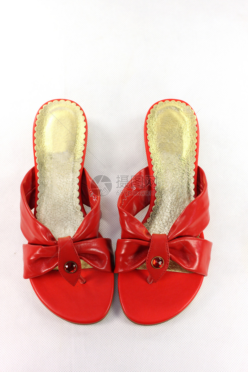 女鞋装饰品石头红色女性图片