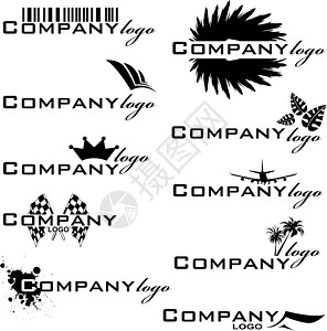 公司徽标墨水身份条码翅膀商业推广飞机黑色叶子旗帜高清图片
