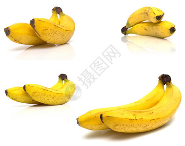 香蕉棕榈黄色白色甜点水果热带背景图片