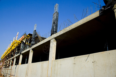 建造建筑大楼施工阶段建设支撑梁背景图片