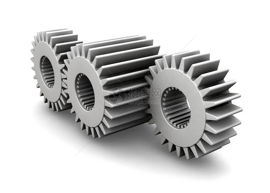 齿轮概念白色工业合金轮子插图机器机械车轮图片