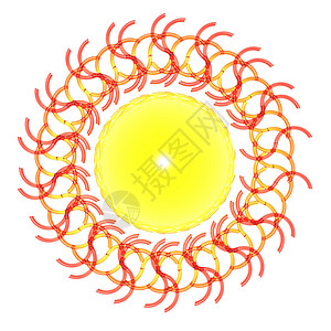 太阳光晴天黄色射线活力插图辐射背景图片