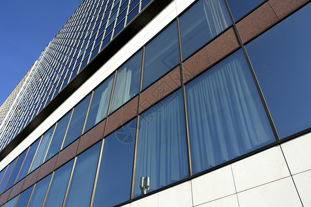 捷克斯洛伐克现代摩天大楼地标反射蓝色反光财产商业办公室城市天空背景