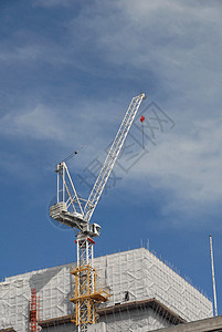 Crane和白色大楼背景图片