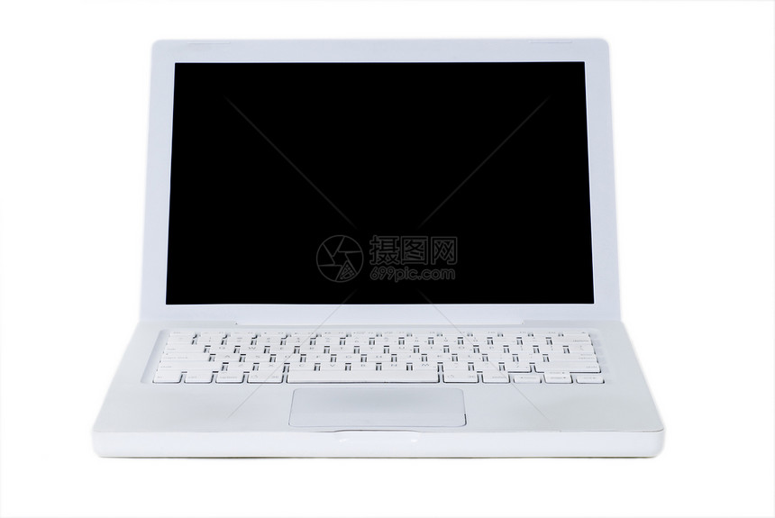孤立的膝上型技术媒体白色键盘笔记本空白信息静物商业对象图片