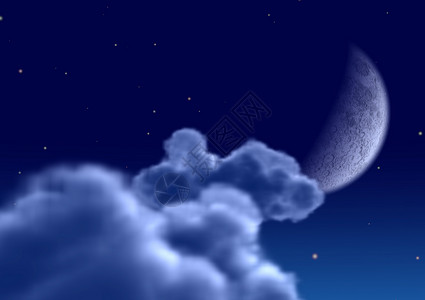 治愈梦幻月球月亮新月星座宇宙行星卫星天际艺术陨石轨道背景