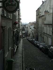 Montmartre狭窄街道背景图片