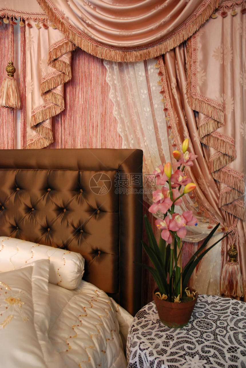 卧室内部装饰财富住宅房子结构家居酒店旅行窗帘古董图片