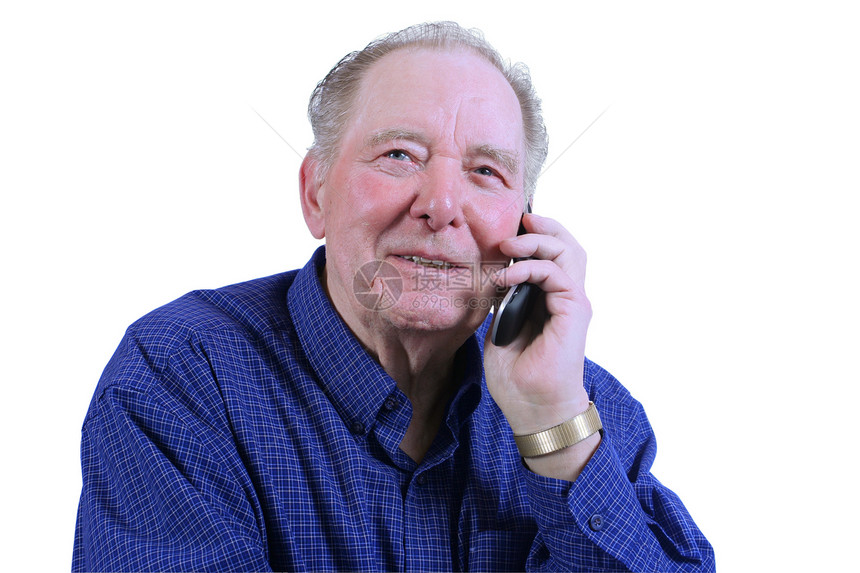 使用手机的老年男子呼唤生活男人电话男性白色乐趣细胞技术拨号图片