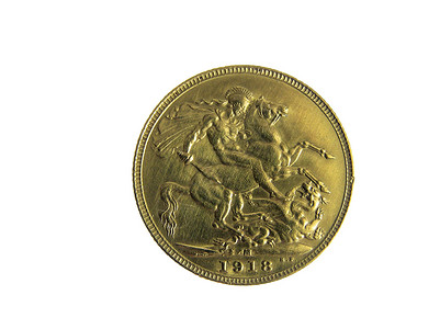 孤立的金硬币宏观白色金子收藏钱币学背景图片