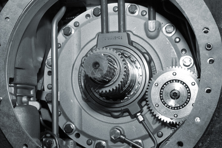 特写旧机制团体引擎运动车轮机器圆圈发动机技术合金机械图片
