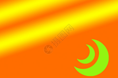 热带月亮橙子绿色背景图片