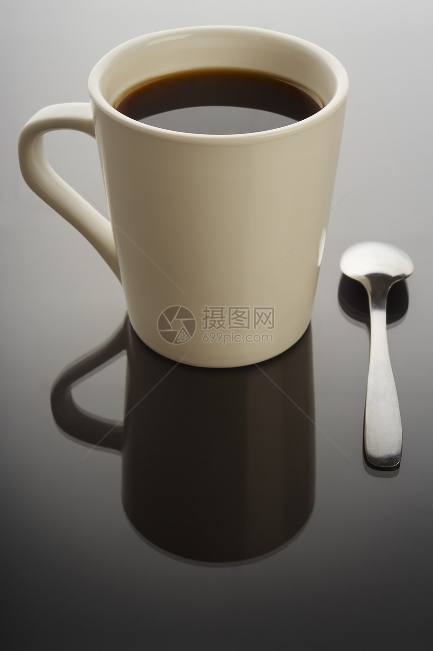 咖啡杯早餐勺子杯子饮料茶碗液体图片