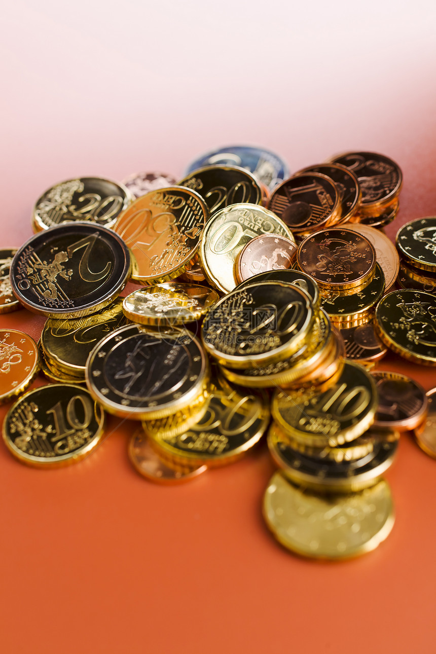 欧元硬币薪水联盟反射利润兴趣金子财富货币金属交换图片