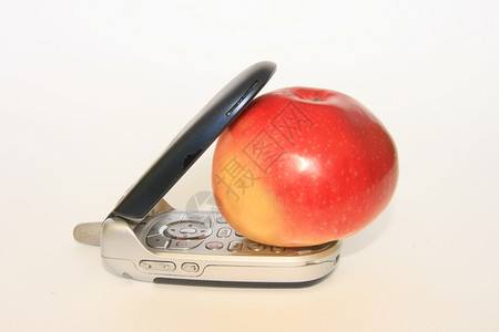 电话和苹果背景图片